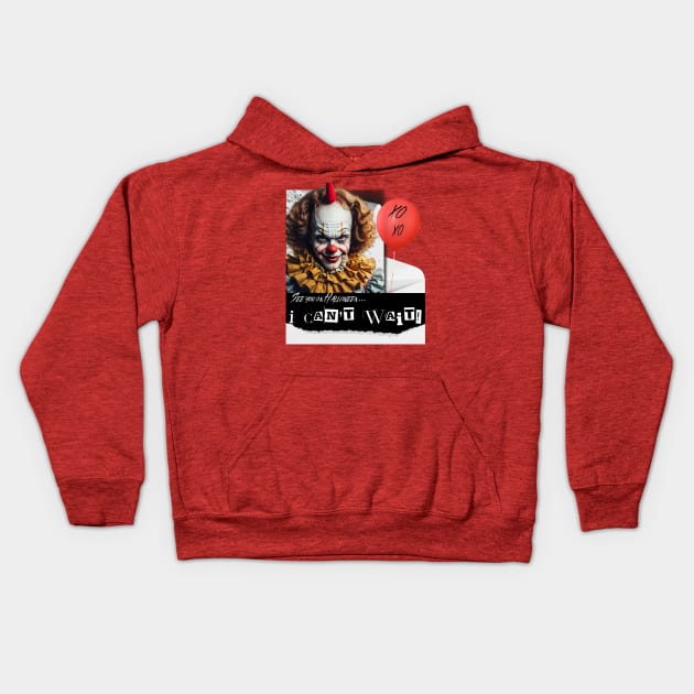 See you Halloween letter message IT clown Kids Hoodie by PixelkaArt